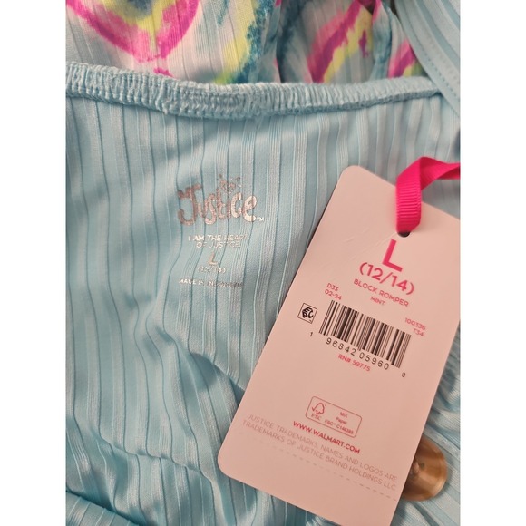 NWT Justice Girls Cold Shoulder Ruffle Rompers - Boho Tribal Print & Classic B/W - Picture 8 of 12